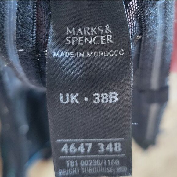 M&S Strapless Balconette Teal and Black Lace Bra - Picture 9 of 10